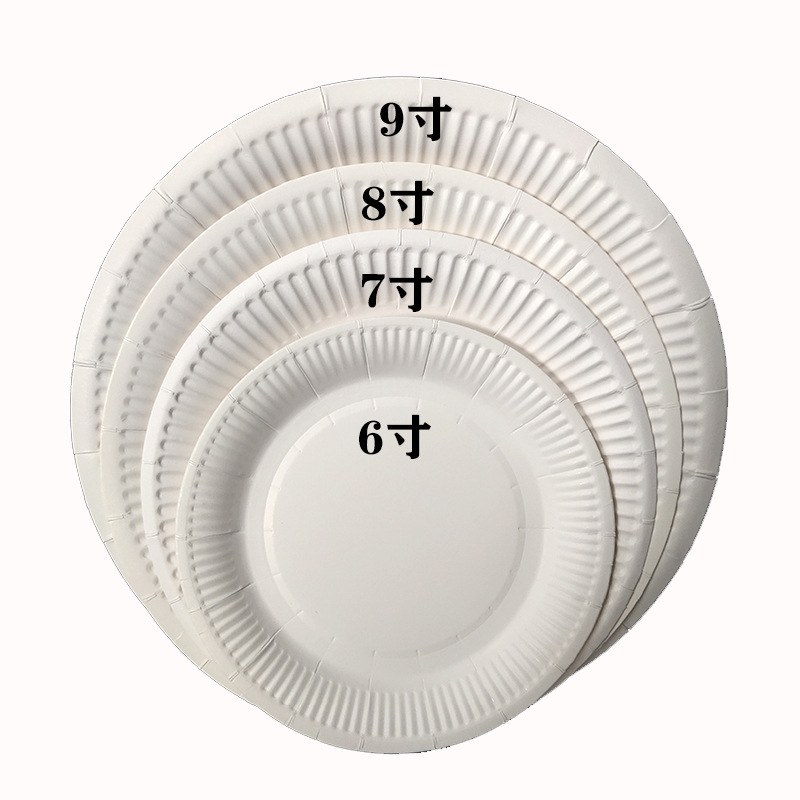 Disposable Paper Plate White Disk Kindergarten Painting Handmade Diy Painting Cake Tray Paper Plate Plate Item Picture