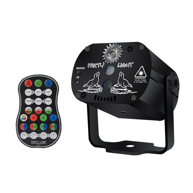 Cross-border bestseller USB mini laser light remote control LED stage flash, Christmas home entertainment decorative color light Item Picture