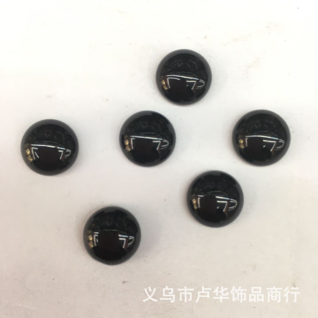 Cross-border direct sales of synthetic black agate round ring face gemstones, European and American fashionable agate bare stone gemstone jewelry accessories batch Application Scenario
