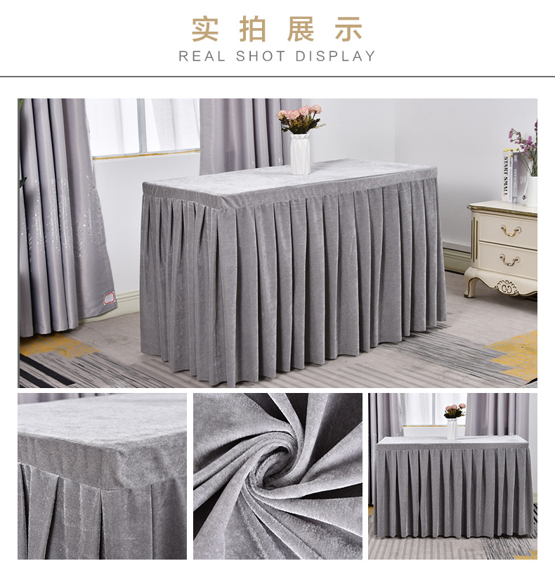 Hotel conference tablecloths, table skirts, rectangular office sign-in activity velvet tablecloths, tablecloths, table covers, and table skirts wholesale pic 25