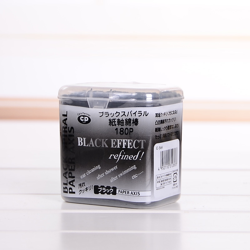 Japanese Black Cotton Swabs Double Head 180 Boxed Ear Swabs Screw Gourd Head Makeup Swabs details Picture