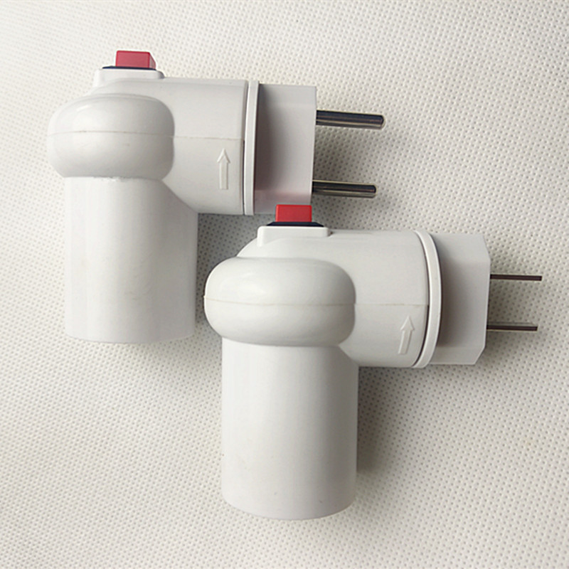 The new European/American standard E27/E26 lamp holder with switch can rotate 360 degrees. The PP-E27 night light holder