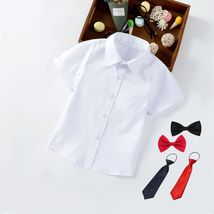 男童白衬衫短袖 厂家现货 儿童白色短袖装演出服宝宝男童夏季衬衣