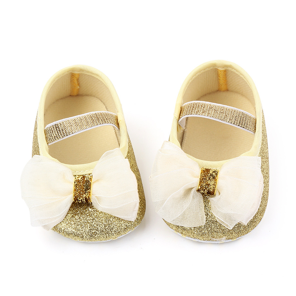 Newborn princess shoes, baby shoes, soft-soled baby shoes, bow princess shoes, single shoes, 2458 details Picture
