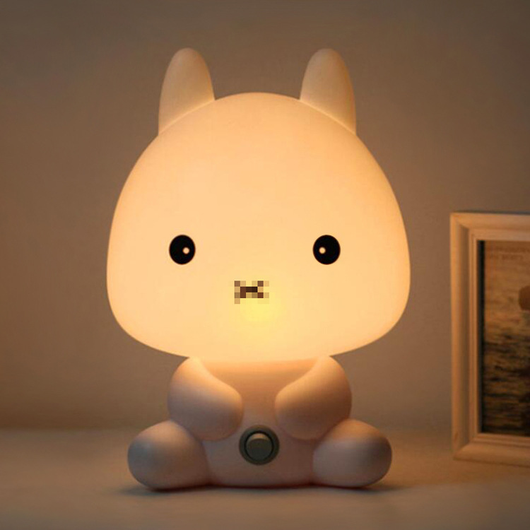 Cartoon Elf Rabbit Lamp Creative Gift Yellow Light Plug-In Night Light Children's Bedroom Cute Bedside Warm Light