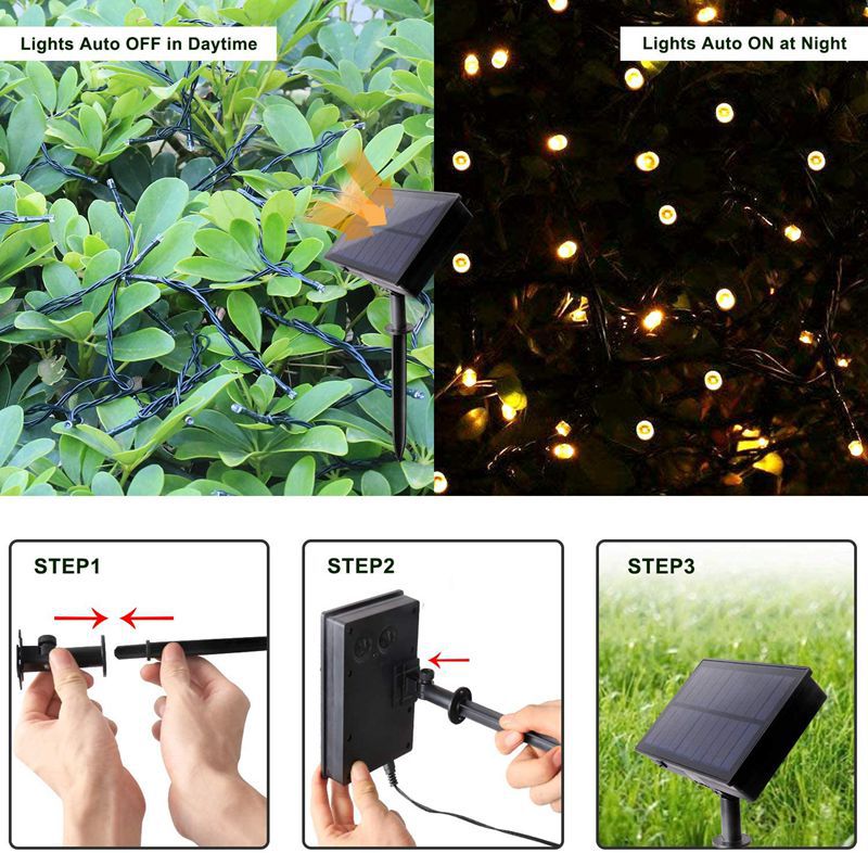 【 Customized Processing 】 Remote-controlled solar led string lights, outdoor waterproof garden and courtyard decorative star string lights Application Scenario