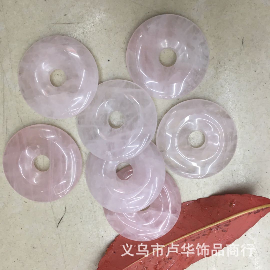 Factory direct sales supply of natural rose quartz peace pendants, diamond star moon Buddhist prayer beads and DIY jewelry accessories Item Picture
