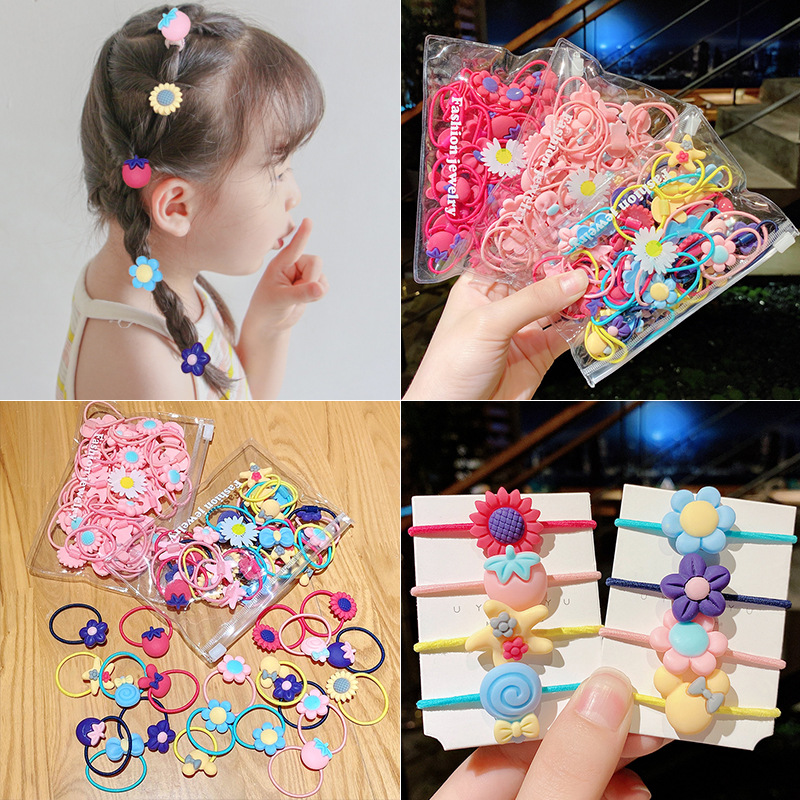 Storage Bag For Children Rubber Bands Do Not Hurt Hair Cord For Girls Baby Hair Accessories Hair Band Tie Hair Rubber Band Headwear For Girls Specification drawing
