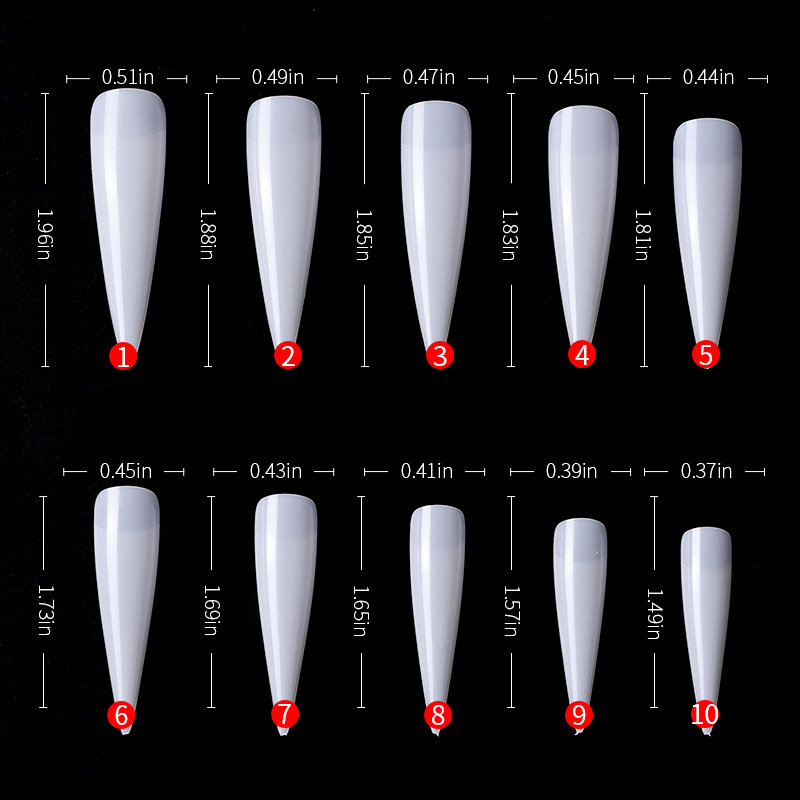 shanilak Wearable nail and cat's eye manicure finished product Salon pointed nail false pieces, natural transparent color, white, 500-piece set wearable nail patches for convenient manicure details Picture
