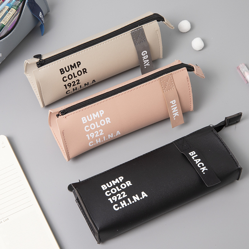 Tome Large Capacity Pen Bag Ins High Appearance Level Pu Leather Elementary School Supplies Pencil Case Cute Pencil Bag Wholesale Female details Picture