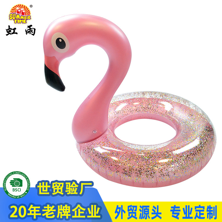 Rainbow Rain ® Pvc Sequin Ring Influencer Ins Love Bird Lifebuoy Adult Flamingo Swimming Ring