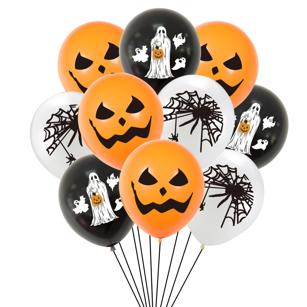 New Halloween party decoration balloon set: Pumpkin, spider ghost, printed latex balloon wish Specification image