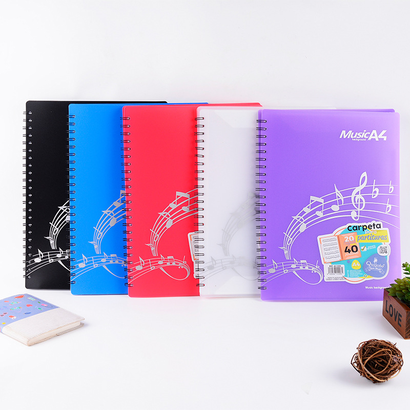 多规格音符插页文件夹 办公用品活页文件盒 学生A4试卷文件袋批发