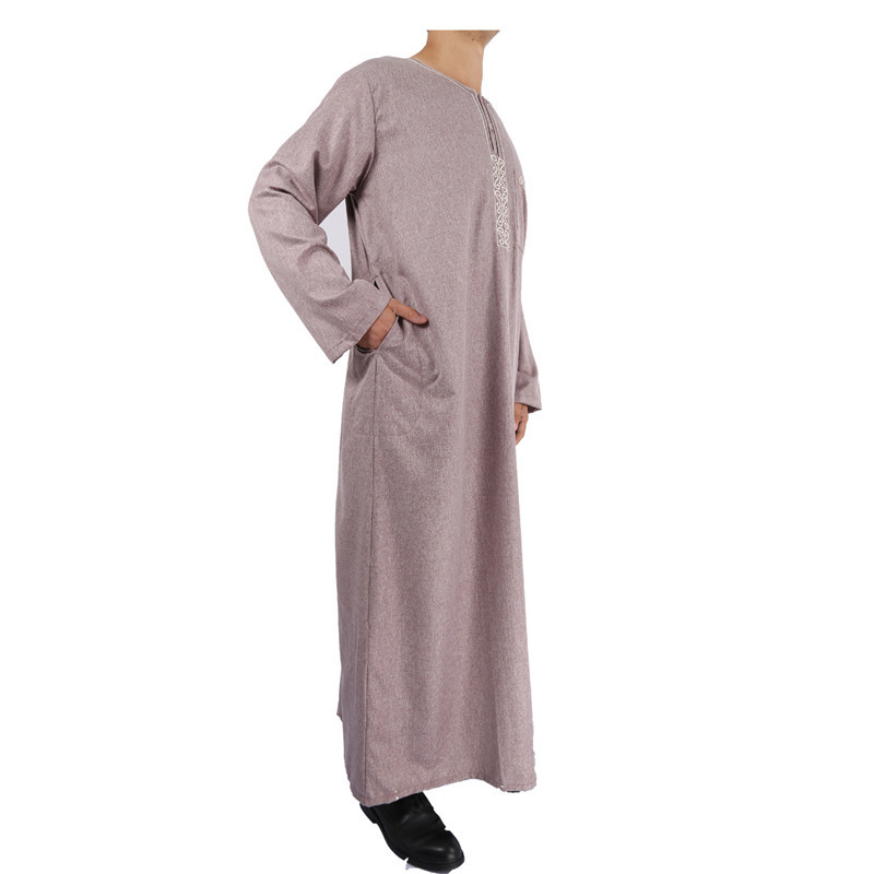 Ethnic clothing factory wholesale men's robes 2020 new long sleeve cotton and linen Moroccan robes Specification drawing