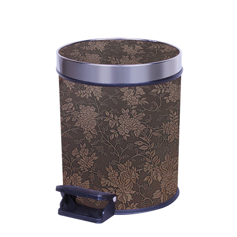 Manufacturers Directly Provide Creative Leather Pedal Open Lid Trash Can Hotel Rooms Commercial And Home Dual-Use Pedal Trash Can Item Picture