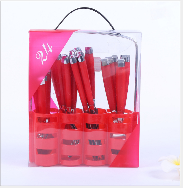 Knife, fork and spoon set 24pcsPVC box boutique Western food set factory direct sales Zhejiang Yiwu Application Scenario