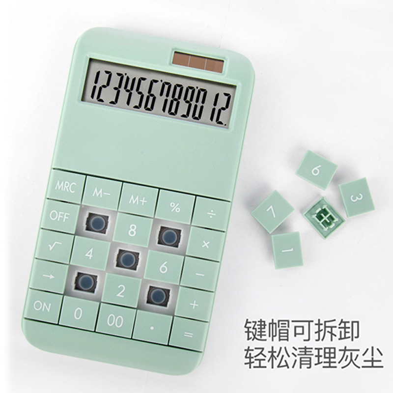 The manufacturer's new genuine solar energy calculator with 12-digit display, carmine red, is in stock for student finance and office use Application Scenario