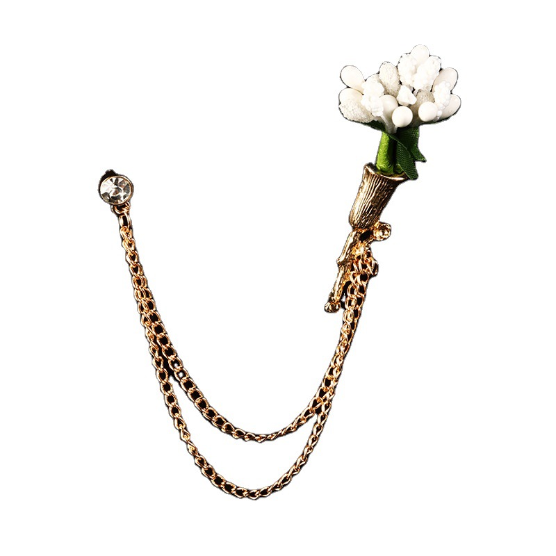 2020 New Fashion Trend Flower Chain Brooch Korean Version Simple Instagram Flower Corsage Pin Spot Wholesale Item Picture