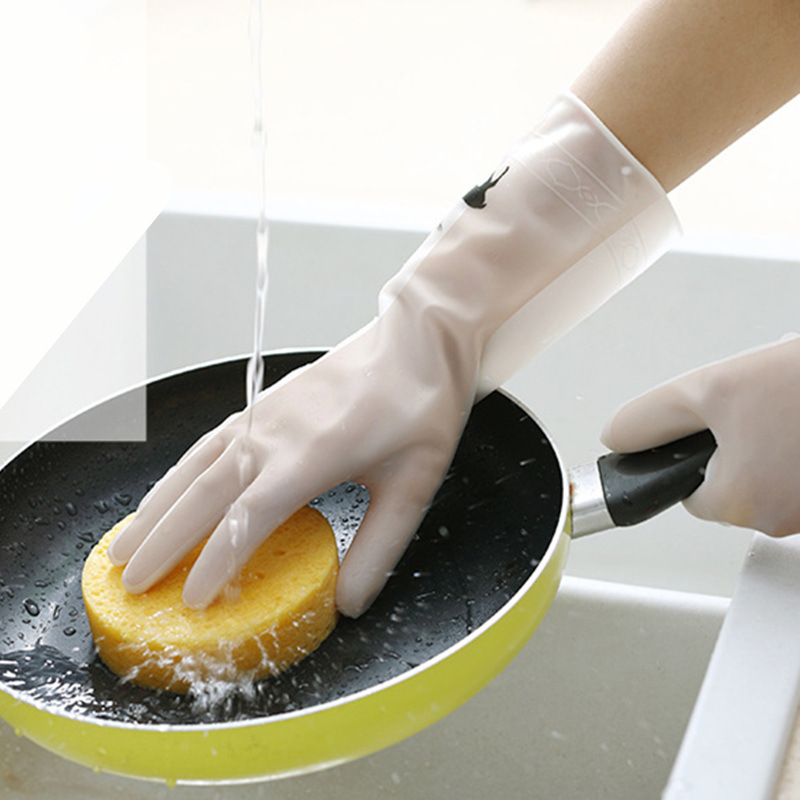 耐用家务洗碗手套乳橡胶防水耐磨厨房家务刷碗洗衣服胶皮洗完手套详情图4
