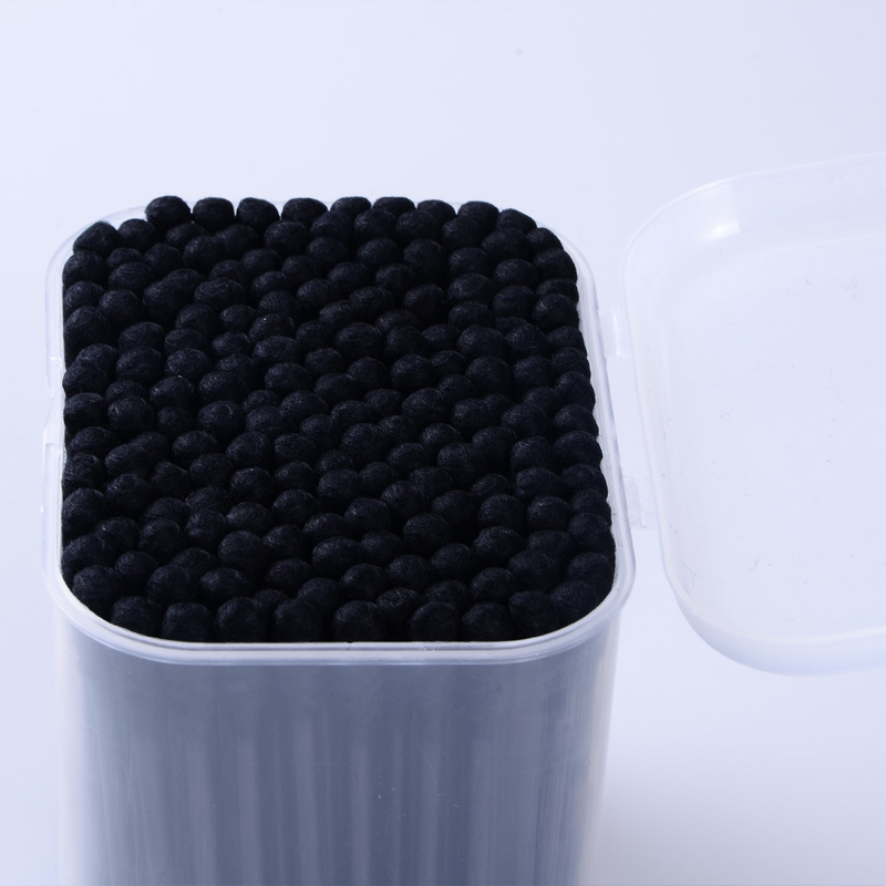 Japanese Black Cotton Swabs Double Head 180 Boxed Ear Swabs Screw Gourd Head Makeup Swabs Application Scenario