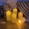 Glass flat-mouthed electronic candle flame swinging LED candle lamp romantic home atmosphere prop decoration Specification image