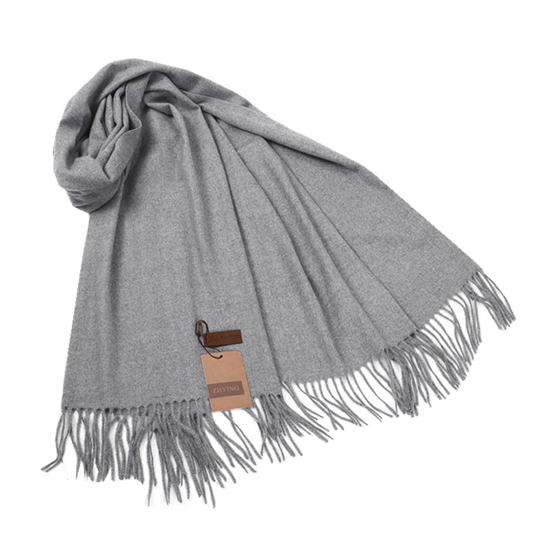 Wool Scarf Women's Autumn Winter 2024 New Thick Warm Shawl Solid Color Cashmere Scarf Men's Winter Scarf Item Picture