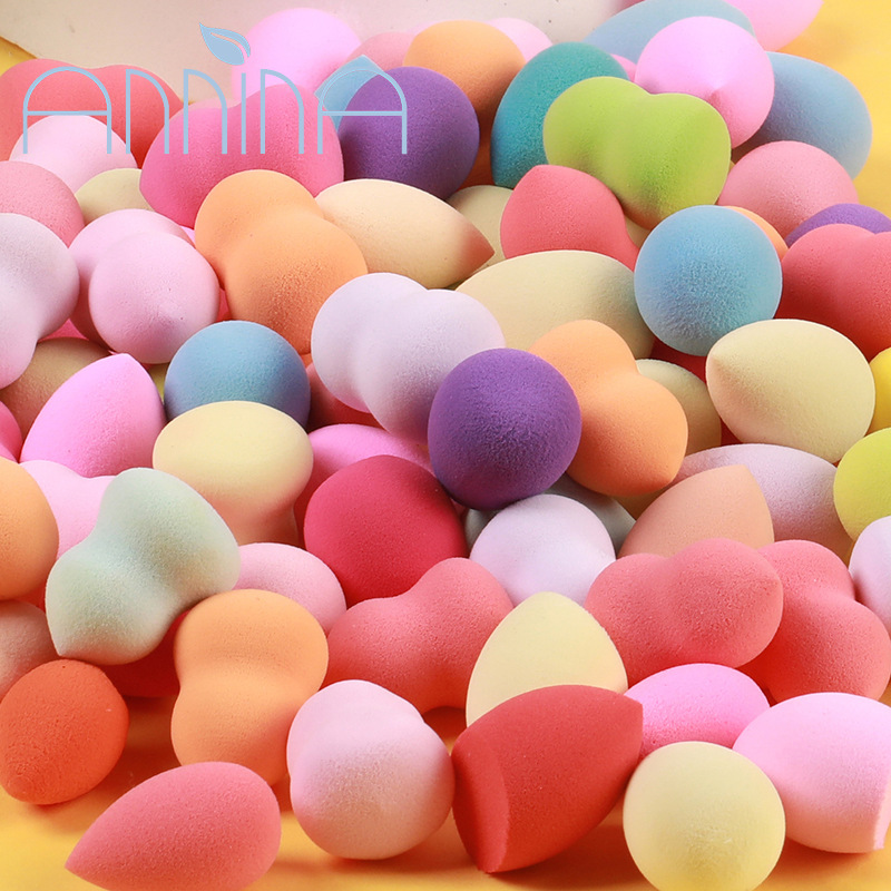 Annina Beauty Egg Stall Supply Dry And Wet Dual Use Hydrophilic Water To Become Big Do Not Eat Powder Water Drop Gourd Powder Puff Application Scenario