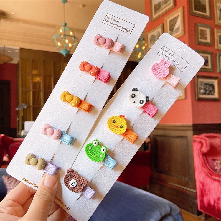Stands de piso ins dibujos animados adorables accesorios para el pelo clips para niños tocados para bebés y niños pequeña cantidad de pelo tarjetas de pelo al por mayor Item Picture