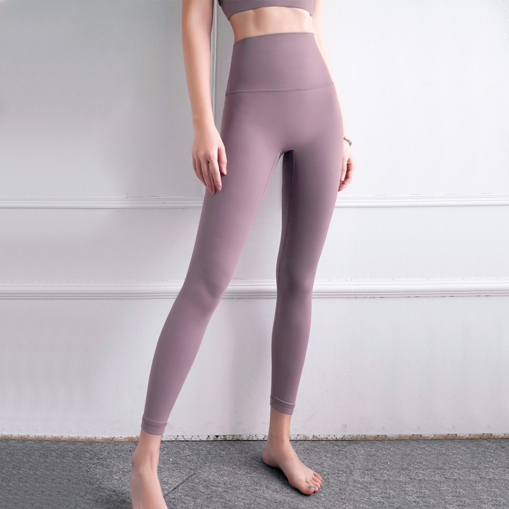High Waist Yoga Pants Lulu Original Factory With The Same Sports Tight Yoga Clothing Naked Pants Lift Hip Peach Hip Fitness Pants Women Specification drawing