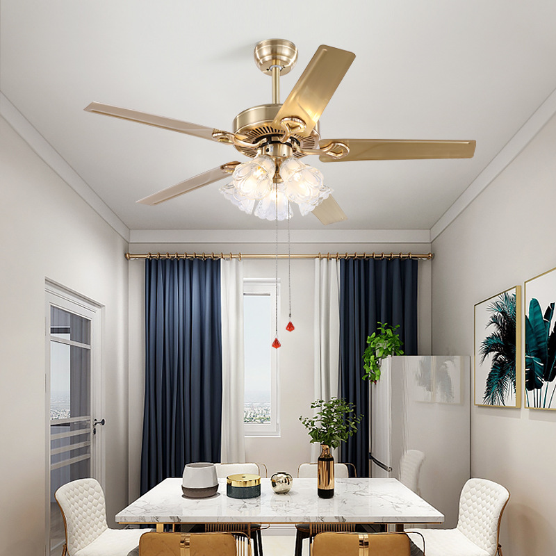 Decorative Fan Lights Living Room Bedroom Dining Room Fan Lights Retro Silent European Fan Chandelier Wind Specification drawing