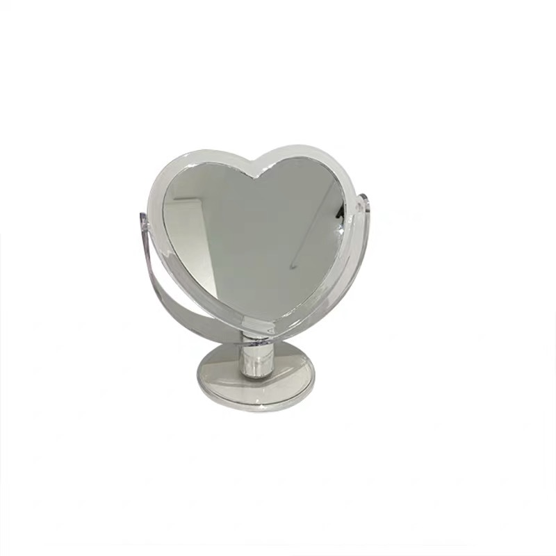 Supply Creative Transparent Oval Double-Sided Desk Mirror Colorful Desktop Makeup Mirror Dressing Small Mirror Supply Wholesale Makeup Mirror Makeup Mirror Application Scenario