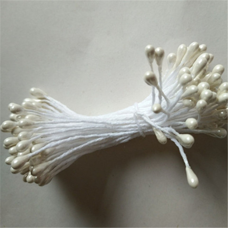 Wholesale silk screen flower material simulation flower core accessories hair bow core 0.3 pearlescent gypsum core details Picture