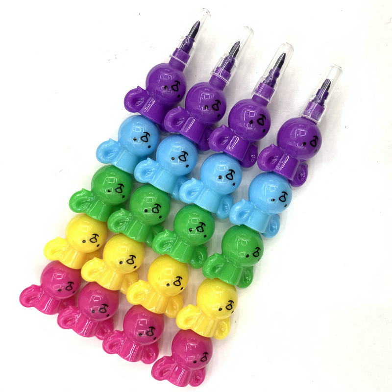 Wholesale Korean Creative Stationery Cartoon Koala 5-Color Crayons Can Be Dismantled Student Graffiti Crayons Item Picture