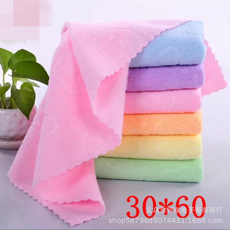 【2-12区】地摊毛巾50/包 1000/件厂家批发花边卡通压花毛巾30*60珊瑚绒毛巾1元模式地摊五彩毛巾