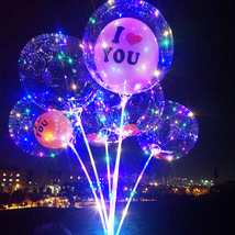 波波球发光气球灯夜光卡通地摊透明网红气球新款微商地推小礼品发光玩具一件代发