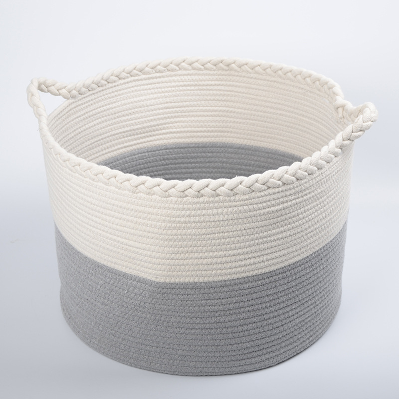 Amazon Foldable Laundry Basket Home Cotton Cord Laundry Basket Large Capacity Toy Clothes Storage Bucket