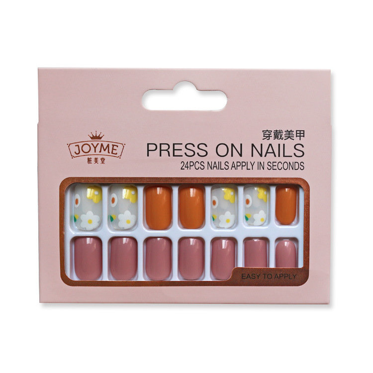 方头短款/穿戴甲白底实物图