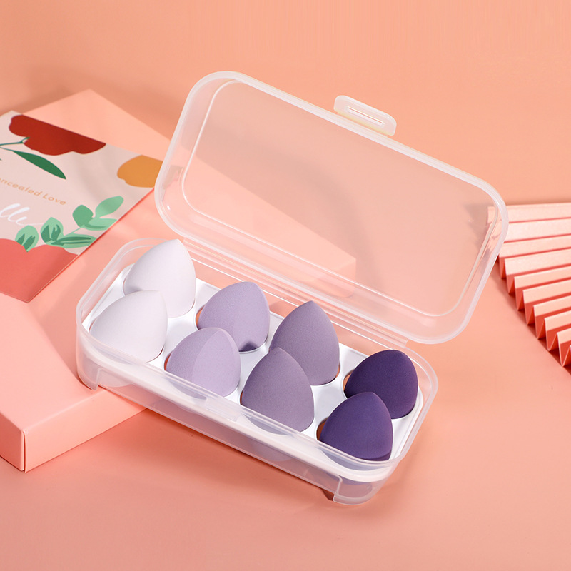 Egg box beauty egg set, super soft, no powder, makeup foundation puff, makeup egg dry and wet dual-purpose, 8 compartments Specification image