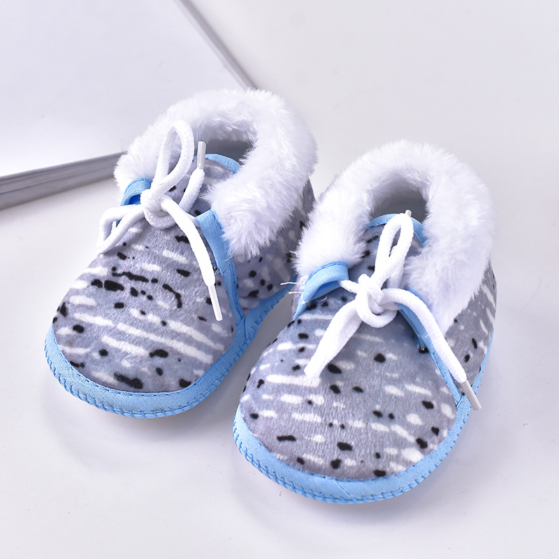 New Lace-Up Baby Shoes Cartoon Warm Thick Toddler Shoes Baby Cotton Shoes Manufacturers Box Manufacturers Wholesale details Picture