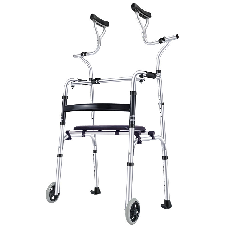 助行器老人拐杖扶手架老年人辅助行走器学步车带轮手推车下肢训练详情图1