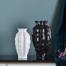 chinagoods陶瓷花瓶酒店家居装饰品创意现代简约客厅电视柜摆件黑白色插干花花器