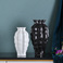 chinagoods陶瓷花瓶酒店家居装饰品创意现代简约客厅电视柜摆件黑白色插干花花器图