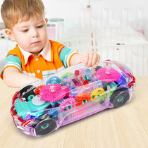 Children electric universal light toy car mechanical concept car transparent gear car light music simulation model car