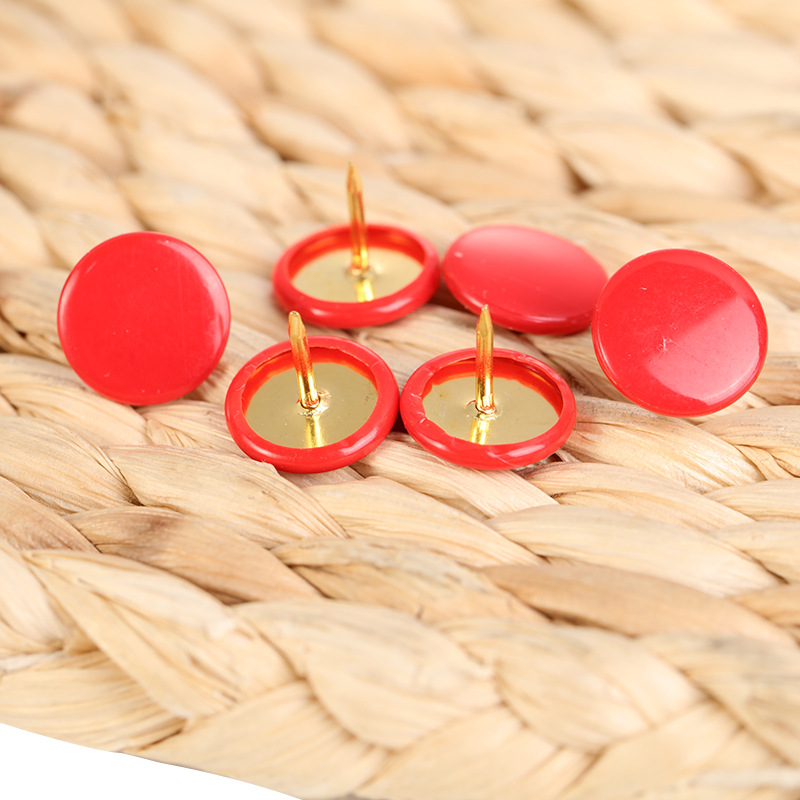 40 color alloy flat-headed pins for household and office supplies, photo wall painting, hand-pressed round head nails details Picture