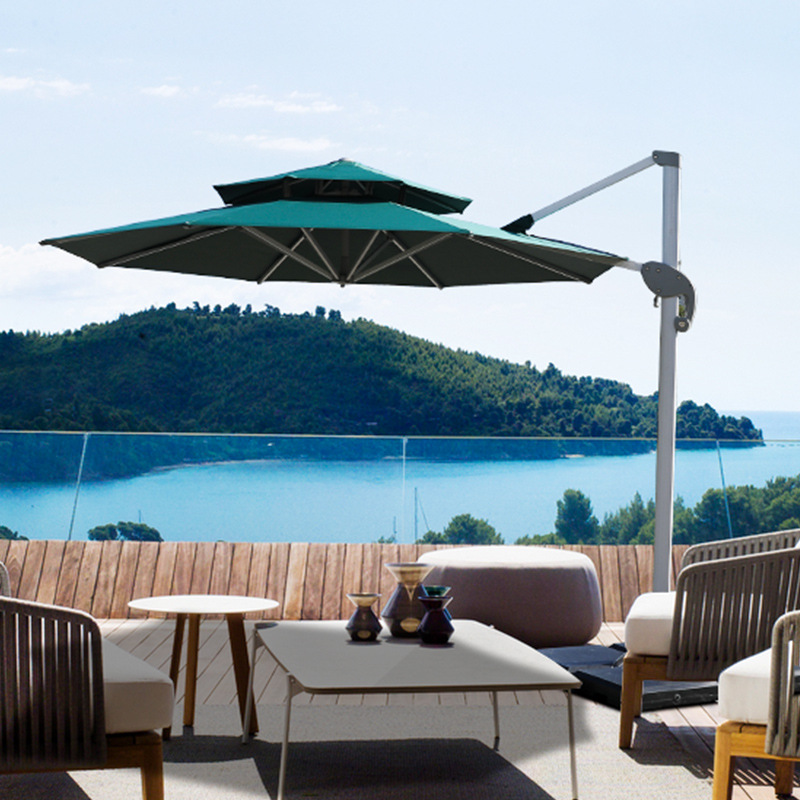 户外氧化铝遮阳伞别墅花园庭院伞罗马伞室外岗亭四方伞3