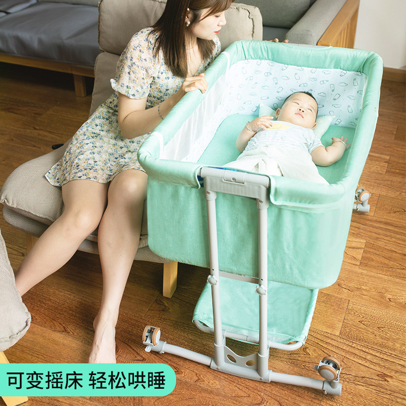 婴儿床可拼接大床baby bed嬰兒摇篮儿童床便携式折叠多功能宝宝床详情图2