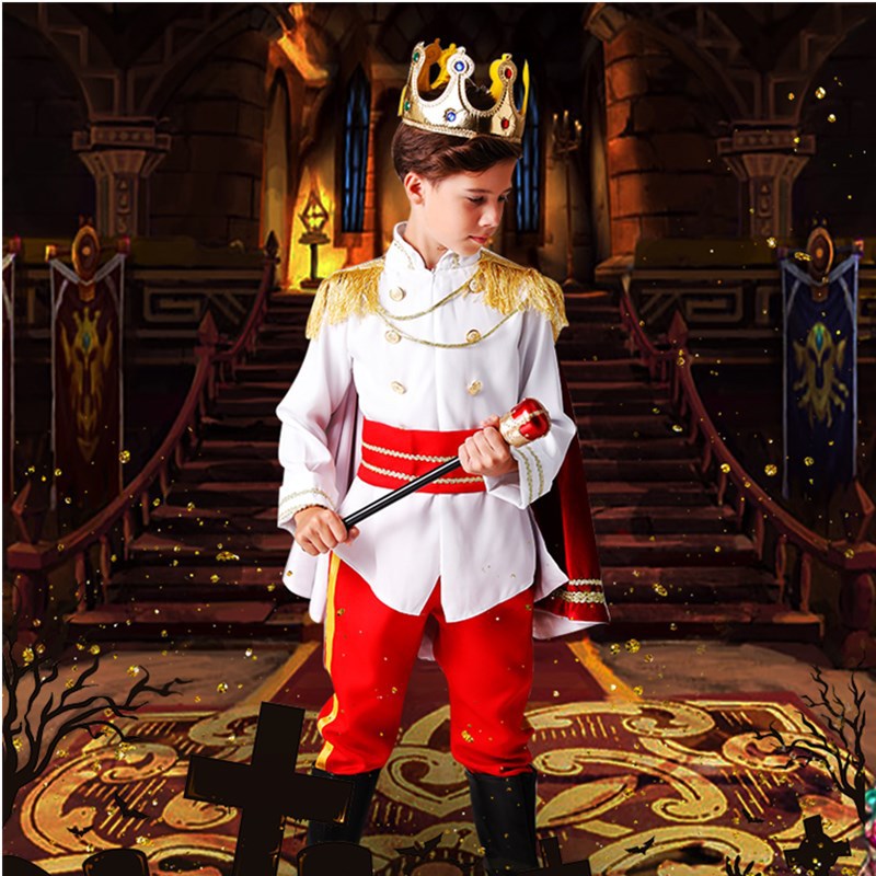 王子服装 儿童万圣节男童衣服国王cosplay装扮演出服表演化妆服装图
