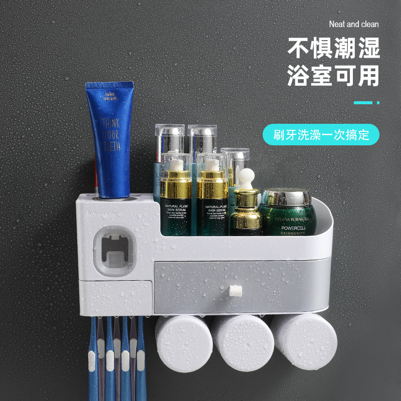牙刷置物架/免打孔漱口杯细节图