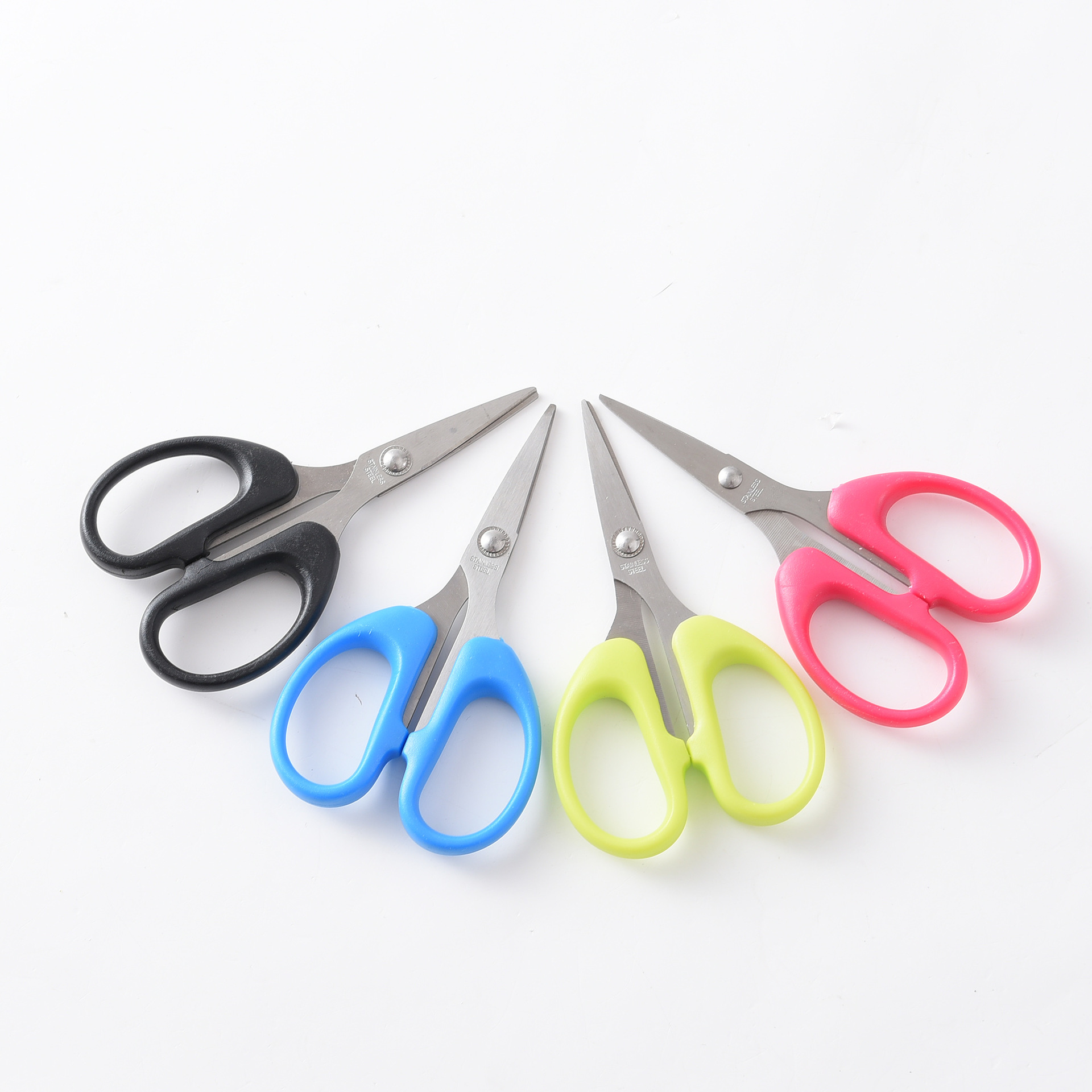 Factory direct supply, cross-border exclusive 6001 office paper-cutting, hand scissors, stainless steel student stationery, household small scissors details Picture