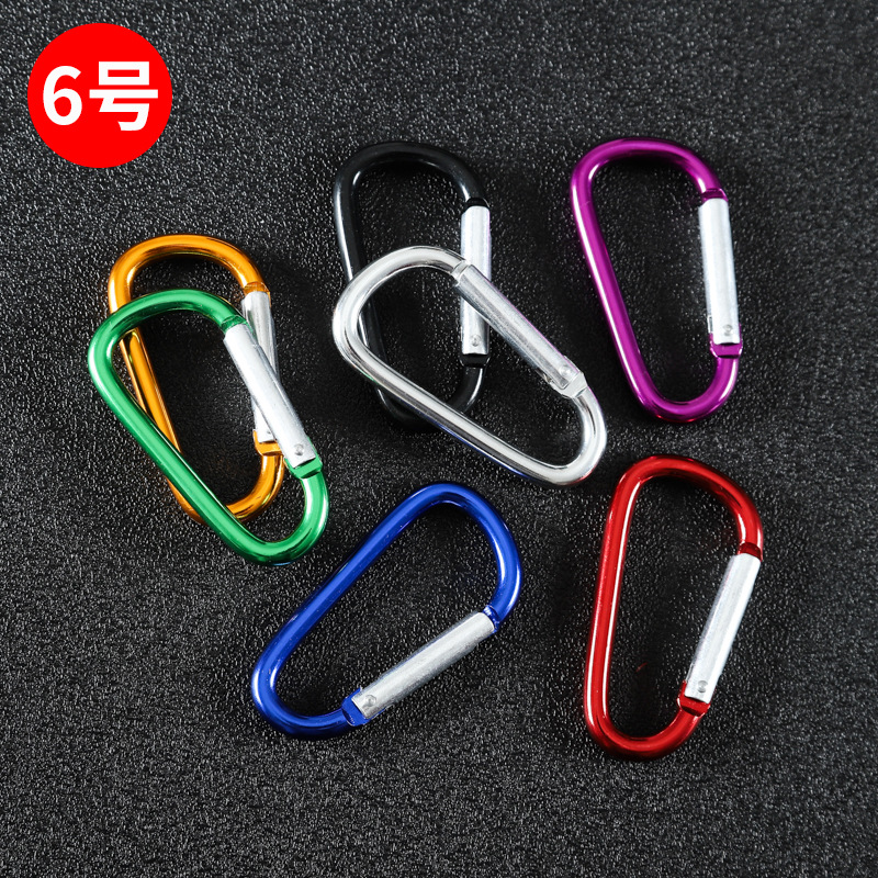 D-Type Mountaineering Buckle Multi-Functional Outdoor Climbing Aluminum Alloy Buckle No. 6 Backpack Kettle Quick Hanging Metal Climbing Buckle details Picture